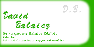 david balaicz business card